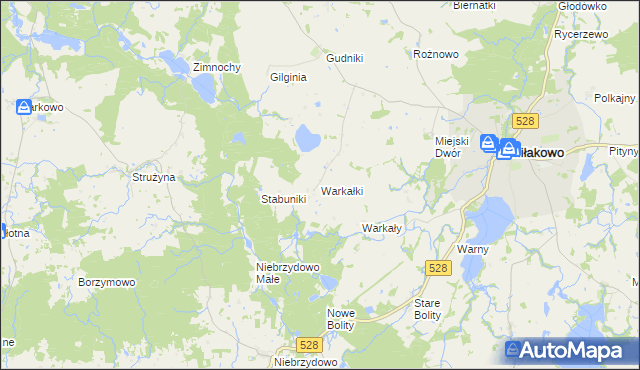 mapa Warkałki, Warkałki na mapie Targeo