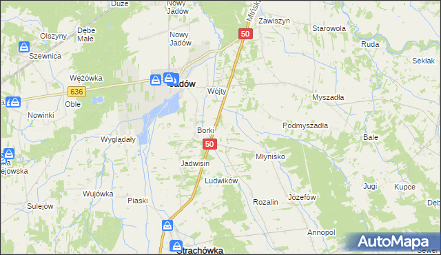 mapa Warmiaki, Warmiaki na mapie Targeo