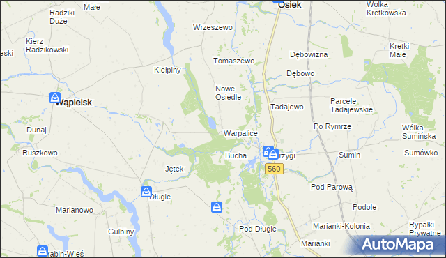mapa Warpalice, Warpalice na mapie Targeo