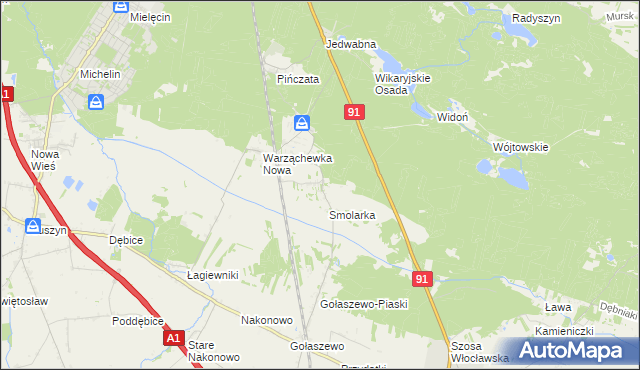 mapa Warząchewka Królewska, Warząchewka Królewska na mapie Targeo