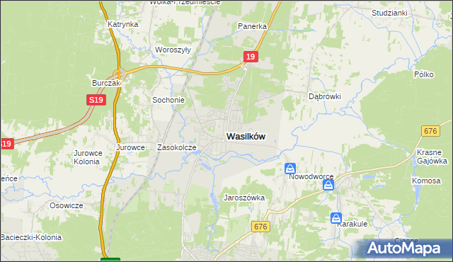 mapa Wasilków, Wasilków na mapie Targeo