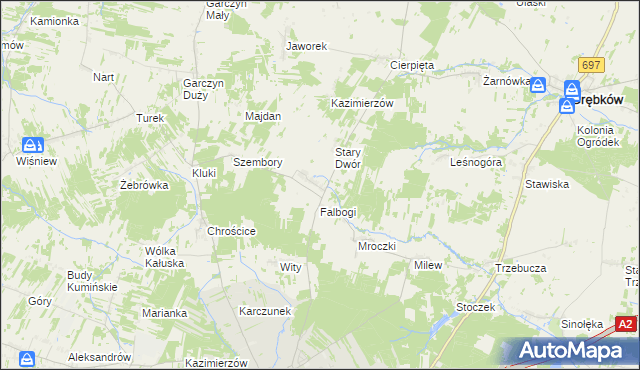 mapa Wąsy, Wąsy na mapie Targeo