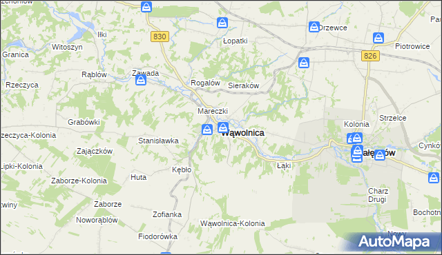 mapa Wąwolnica powiat puławski, Wąwolnica powiat puławski na mapie Targeo