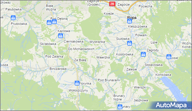 mapa Wawrzka, Wawrzka na mapie Targeo