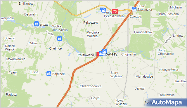 mapa Wędrogów, Wędrogów na mapie Targeo