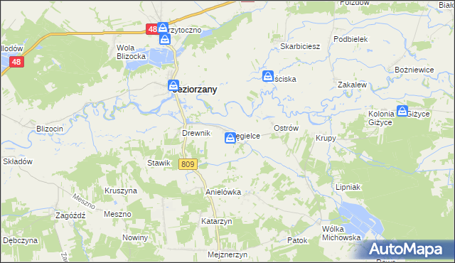 mapa Węgielce, Węgielce na mapie Targeo