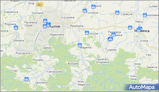 mapa Węgierka, Węgierka na mapie Targeo