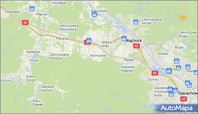 mapa Węglów, Węglów na mapie Targeo