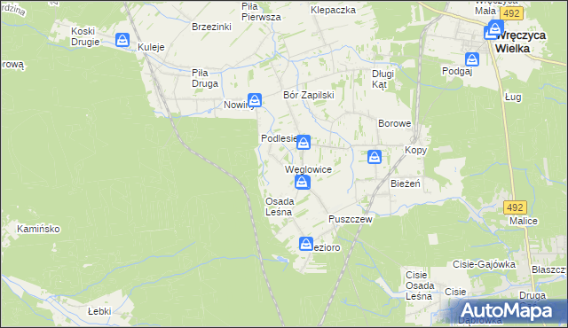 mapa Węglowice, Węglowice na mapie Targeo