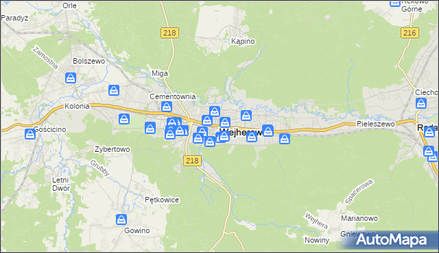 mapa Wejherowo, Wejherowo na mapie Targeo