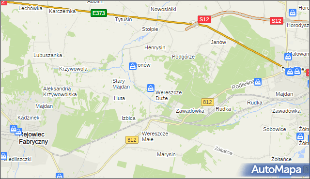 mapa Wereszcze Duże, Wereszcze Duże na mapie Targeo