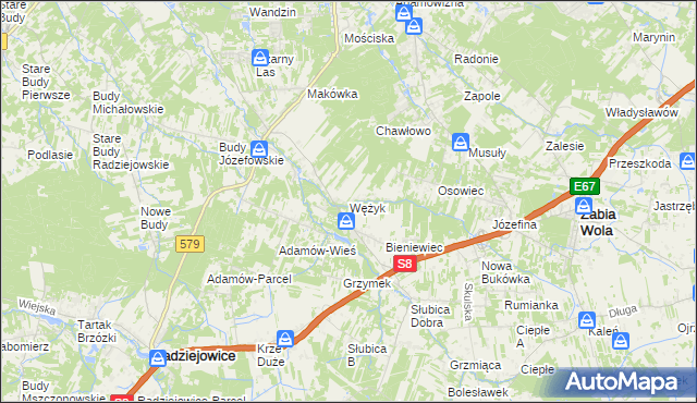 mapa Wężyk, Wężyk na mapie Targeo