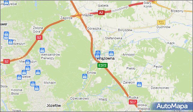 mapa Wiązowna, Wiązowna na mapie Targeo