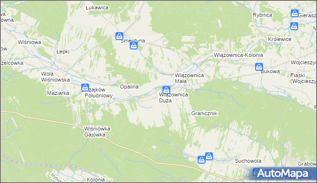 mapa Wiązownica Duża, Wiązownica Duża na mapie Targeo