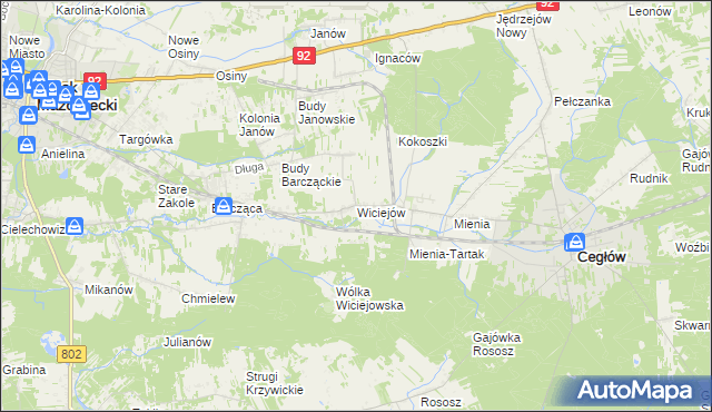 mapa Wiciejów, Wiciejów na mapie Targeo
