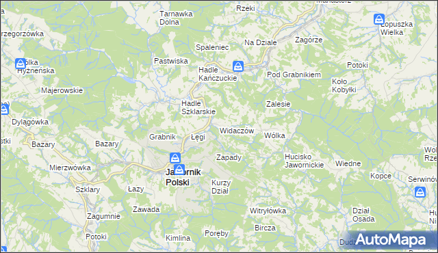 mapa Widaczów, Widaczów na mapie Targeo