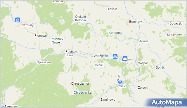 mapa Widźgowo, Widźgowo na mapie Targeo