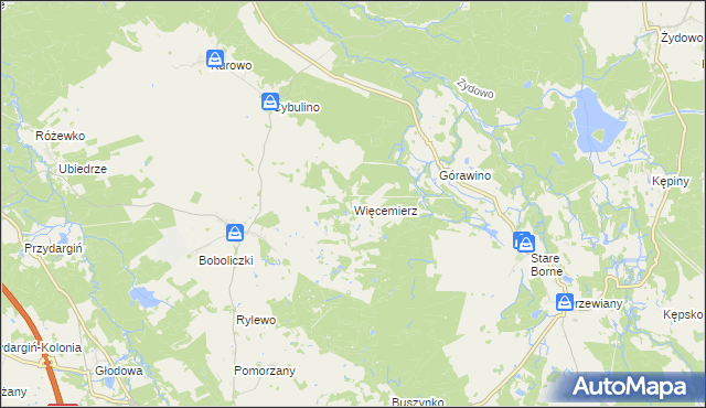 mapa Więcemierz, Więcemierz na mapie Targeo