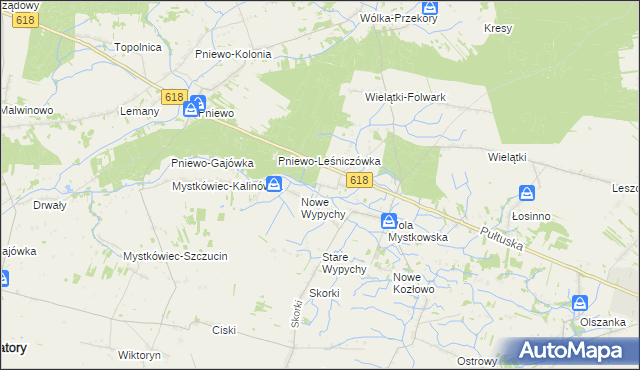 mapa Wielątki Rosochate, Wielątki Rosochate na mapie Targeo