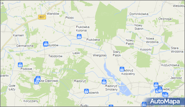 mapa Wielgolas gmina Krzywda, Wielgolas gmina Krzywda na mapie Targeo