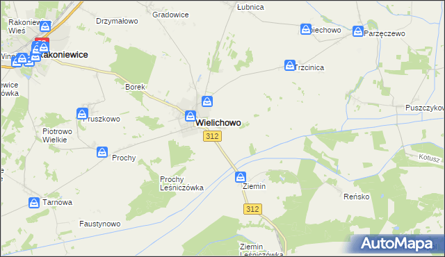 mapa Wielichowo-Wieś, Wielichowo-Wieś na mapie Targeo