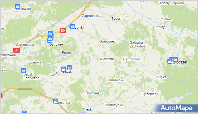mapa Wieliczna gmina Stoczek, Wieliczna gmina Stoczek na mapie Targeo