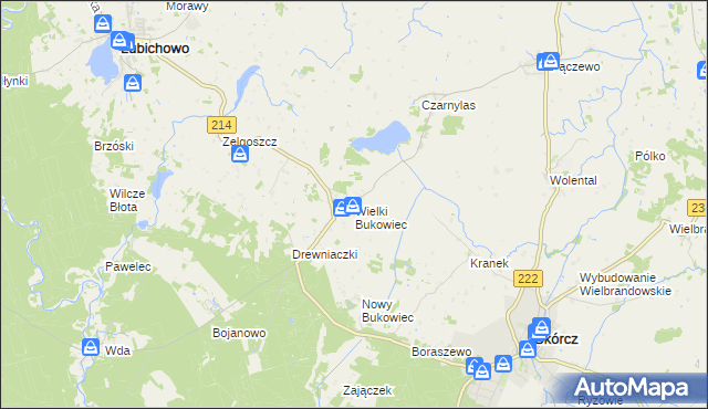 mapa Wielki Bukowiec, Wielki Bukowiec na mapie Targeo