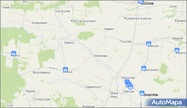 mapa Wielkolas, Wielkolas na mapie Targeo