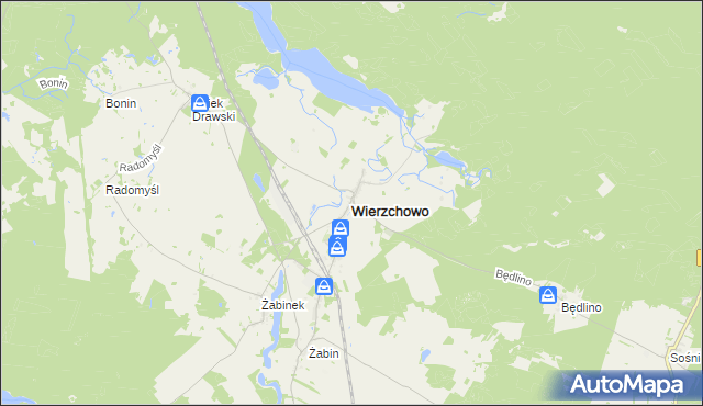 mapa Wierzchowo powiat drawski, Wierzchowo powiat drawski na mapie Targeo