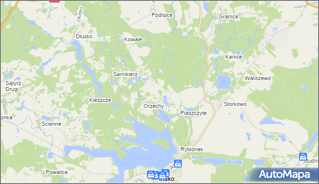 mapa Wierzchucice gmina Ińsko, Wierzchucice gmina Ińsko na mapie Targeo