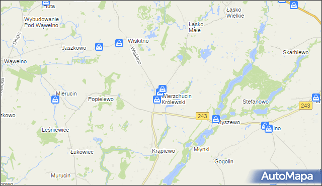 mapa Wierzchucin Królewski, Wierzchucin Królewski na mapie Targeo