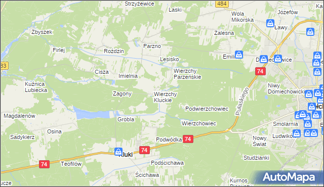 mapa Wierzchy Strzyżewskie, Wierzchy Strzyżewskie na mapie Targeo