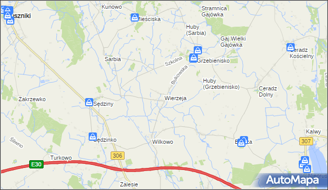 mapa Wierzeja, Wierzeja na mapie Targeo