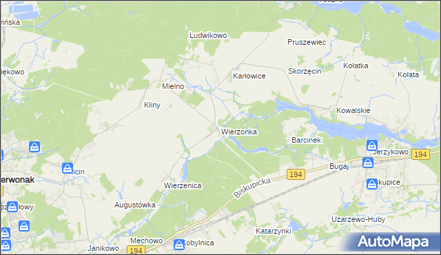 mapa Wierzonka, Wierzonka na mapie Targeo