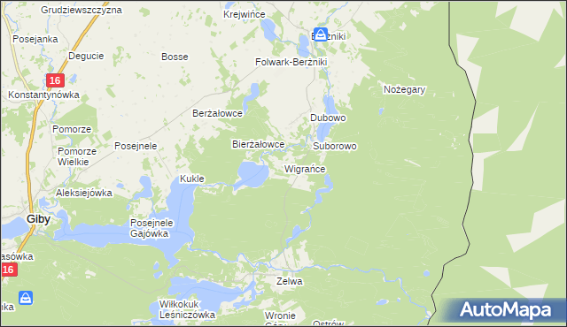 mapa Wigrańce, Wigrańce na mapie Targeo