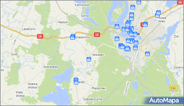 mapa Wikielec gmina Iława, Wikielec gmina Iława na mapie Targeo