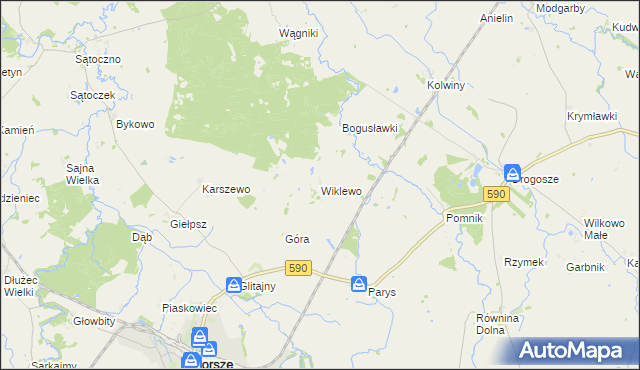 mapa Wiklewo, Wiklewo na mapie Targeo