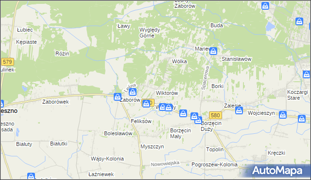 mapa Wiktorów gmina Leszno, Wiktorów gmina Leszno na mapie Targeo