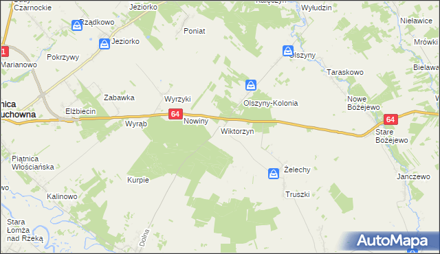 mapa Wiktorzyn gmina Piątnica, Wiktorzyn gmina Piątnica na mapie Targeo