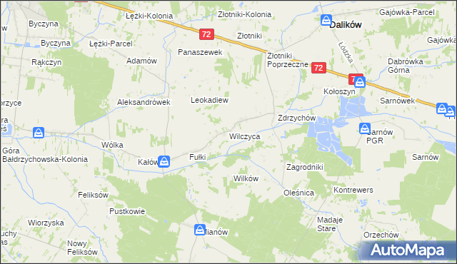 mapa Wilczyca, Wilczyca na mapie Targeo