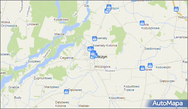 mapa Wilczyn powiat koniński, Wilczyn powiat koniński na mapie Targeo