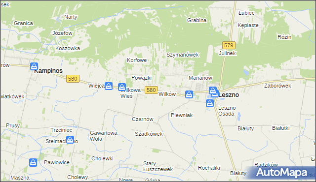 mapa Wilków gmina Leszno, Wilków gmina Leszno na mapie Targeo