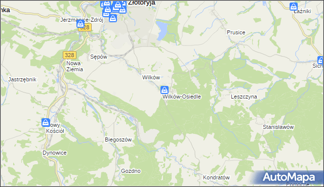 mapa Wilków-Osiedle, Wilków-Osiedle na mapie Targeo