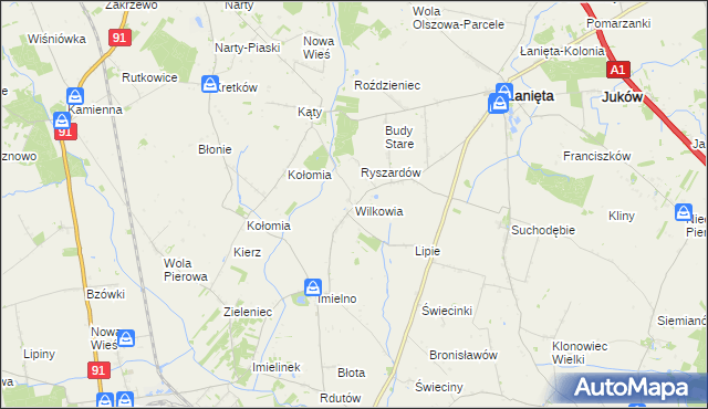 mapa Wilkowia, Wilkowia na mapie Targeo