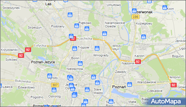 mapa Winogrady, Winogrady na mapie Targeo