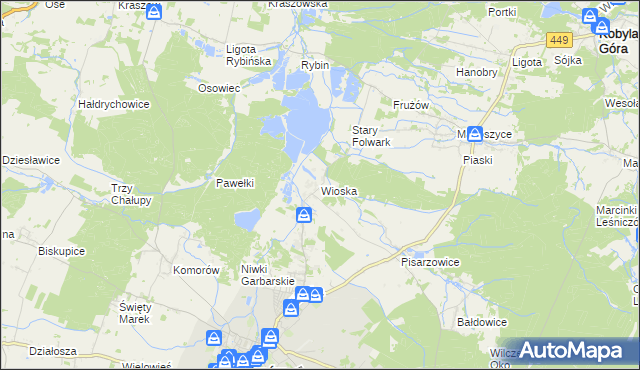 mapa Wioska gmina Syców, Wioska gmina Syców na mapie Targeo