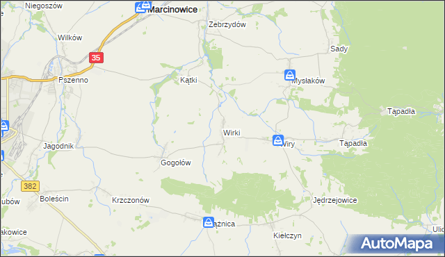 mapa Wirki, Wirki na mapie Targeo