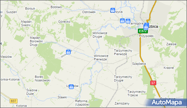 mapa Wirkowice Pierwsze, Wirkowice Pierwsze na mapie Targeo