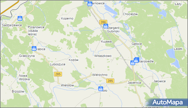 mapa Witaszkowo, Witaszkowo na mapie Targeo