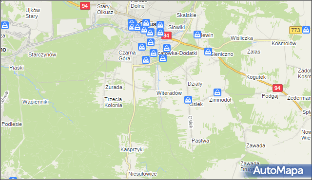 mapa Witeradów, Witeradów na mapie Targeo